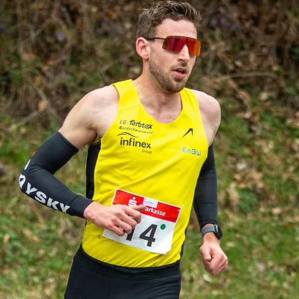 Jens Mergenthaler auf den 10 km Straße bei den BW Meisterschaften im März 2025.